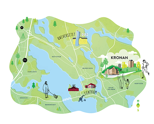 Karta över Kronandalens placering