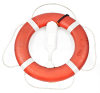 En livboj mot vit bakgrund