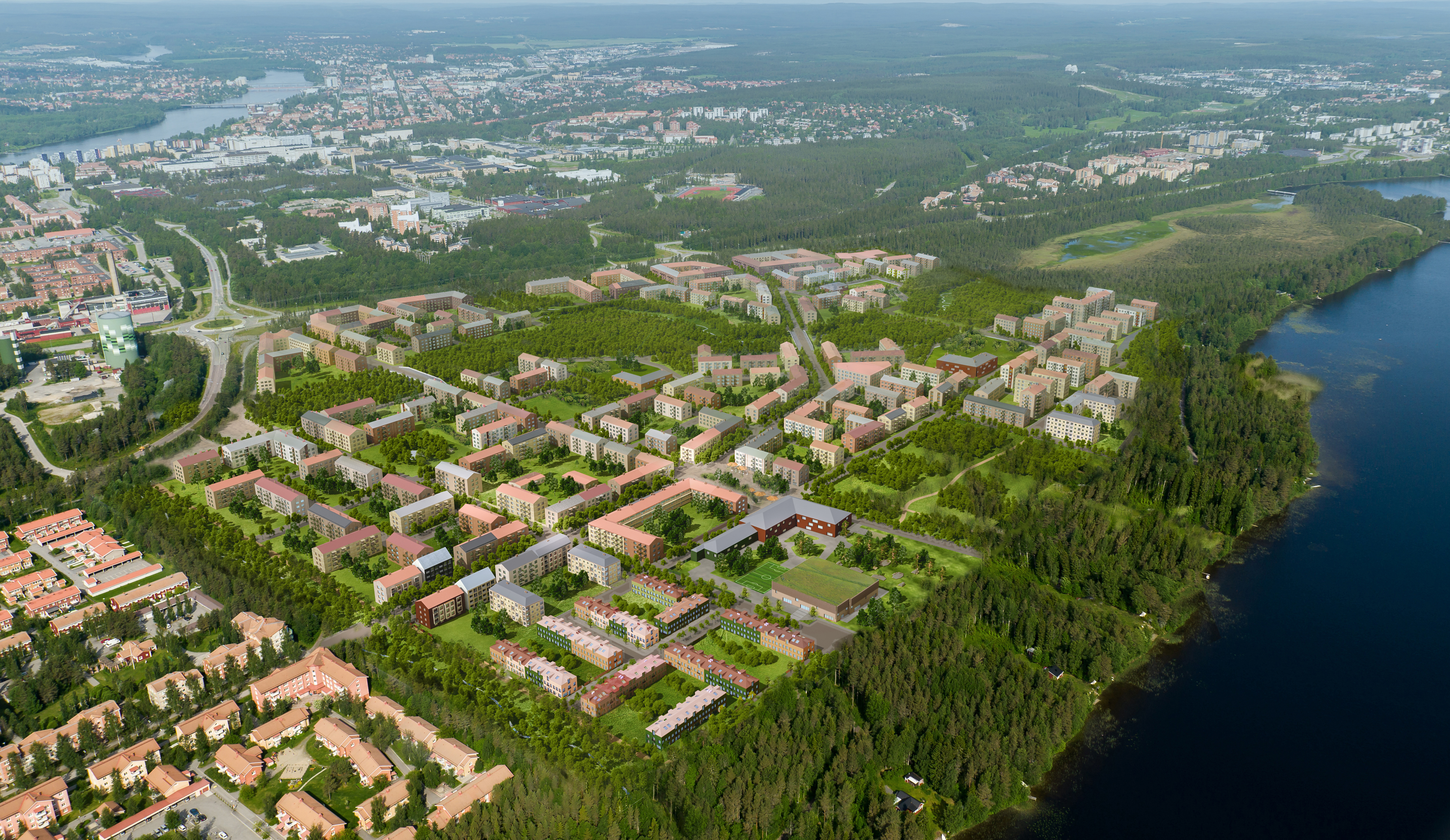 Flygbild Tomtebo strand