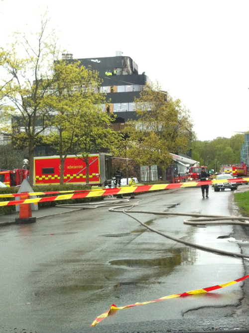 Brand släckt på Chalmers. foto Dan Henriksson HSB Göteborg Brand släckt på Chalmers. foto Dan Henriksson HSB Göteborg