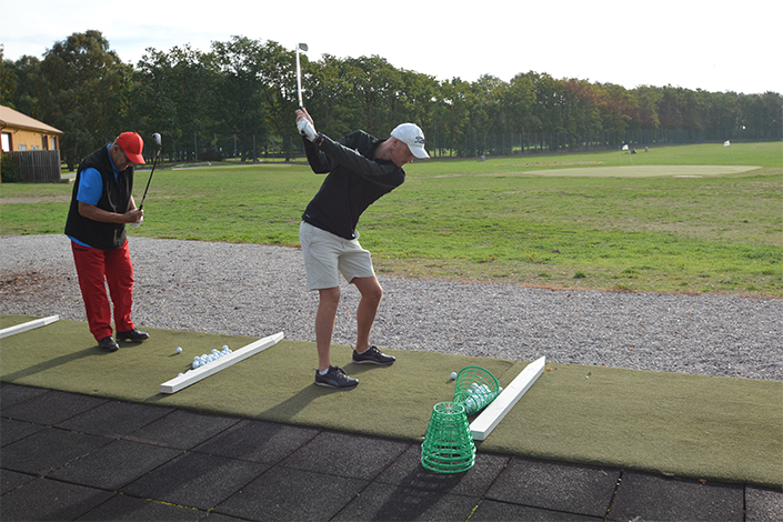 Uppvärmning på driving range