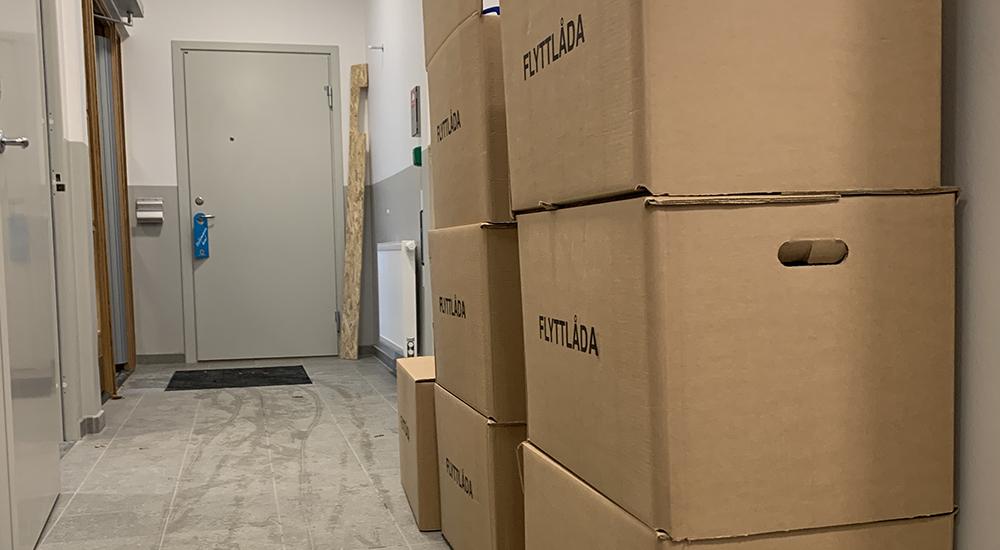 Flyttlådor i trapphus