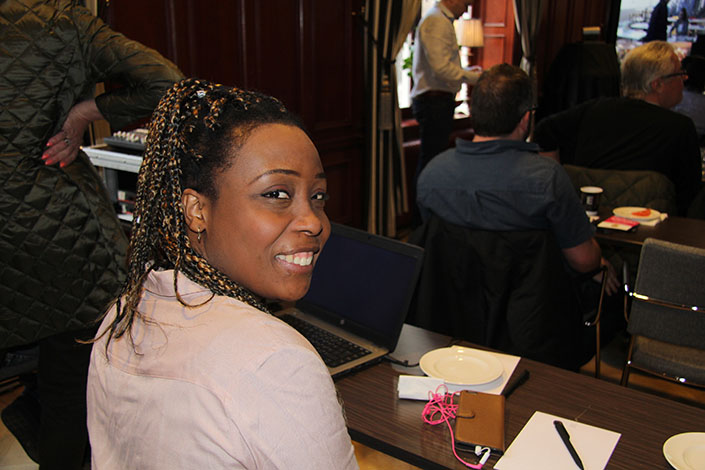 Bernade Leonidas är praktikant på kommunikationsavdelningen. Det var första gången hon var på stämma.