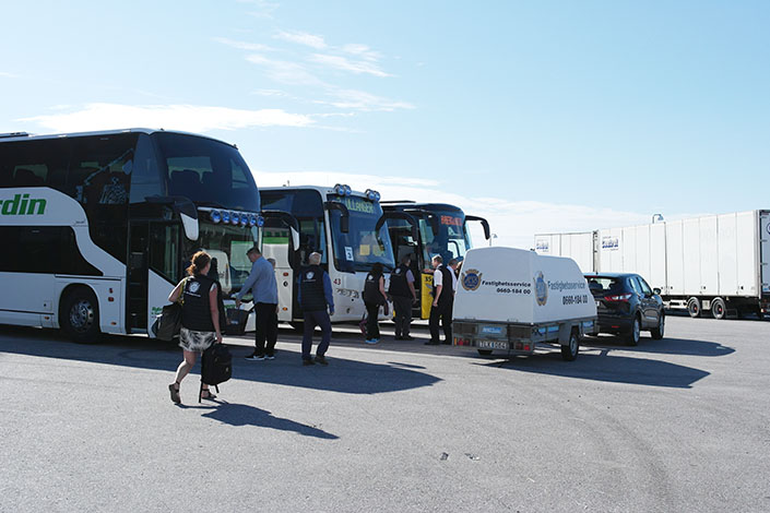 Avresa från Fjällräven Arena tidig förmiddag.