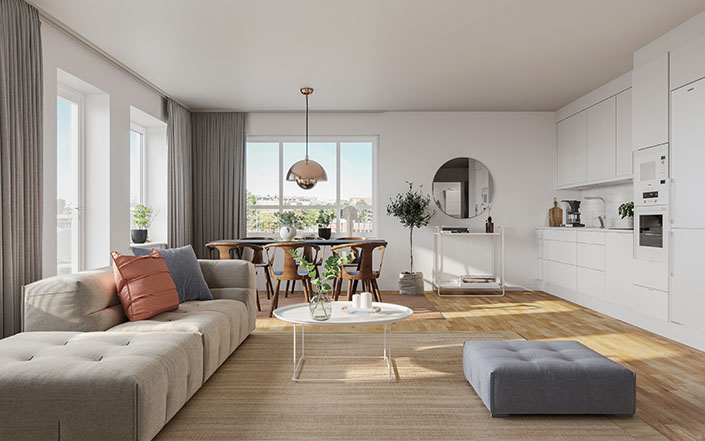 Interiörbild vardagsrum.