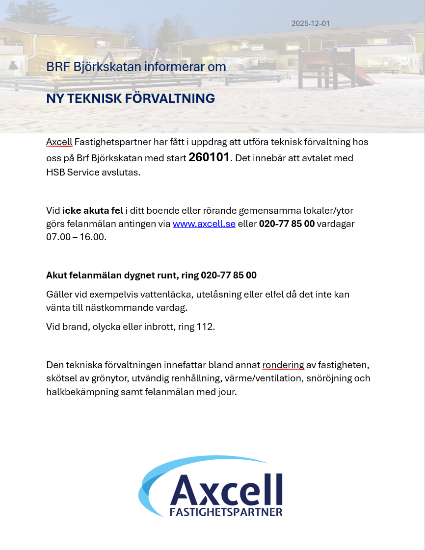 NY TEKNISK FÖRVALTNING