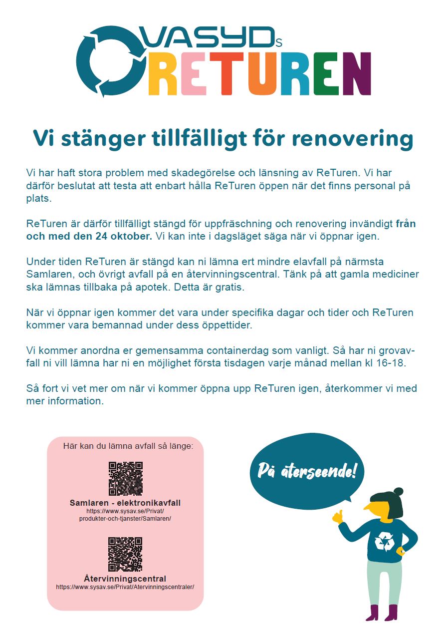 ReTuren tillfälligt stängd