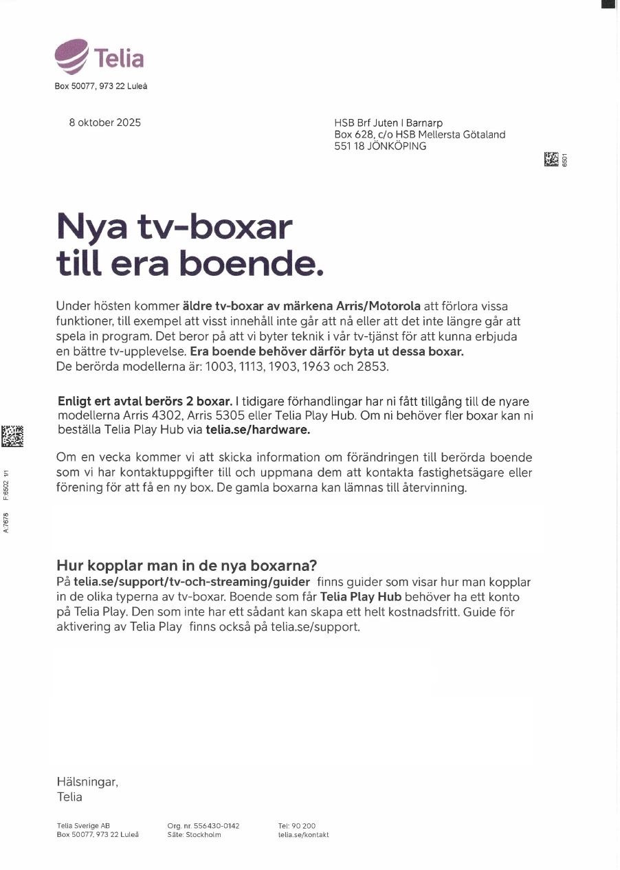 Nya TV-Boxar från Telia under Hösten